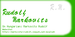 rudolf markovits business card